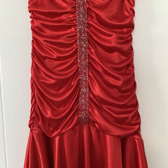 Beata Studios Womens Medium Dress Halter Red Beaded 90s Y2K Whimsy Dark Romantic - Picture 3 of 9